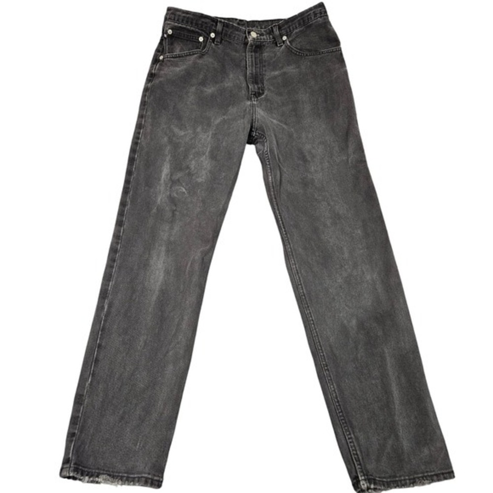 Y2K Polo Ralph Lauren Jeans 14x31 Black Denim Relaxed Faded Grunge Vintage Moto